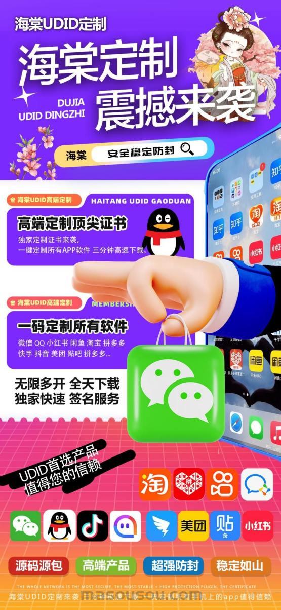 苹果UDID海棠定制_UDID定制app_微信多开定制版-码上淘